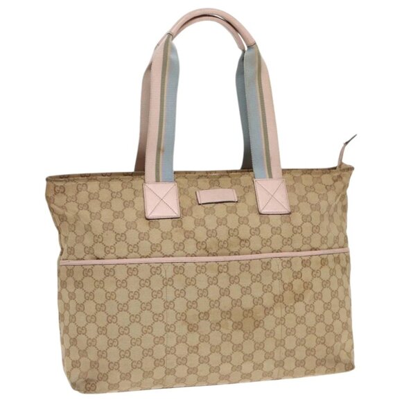 GUCCI GG Canvas Tote Bag Beige 155524 Auth 93858 - Picture 1 of 16